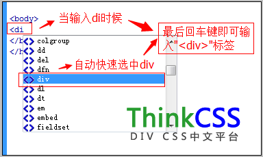输入div标签示意图