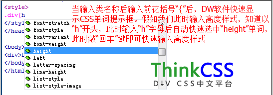 快速输入样式单词说明截图