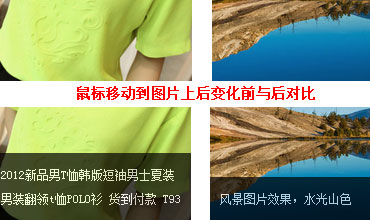 jQuery鼠标放图片上显示文字特效