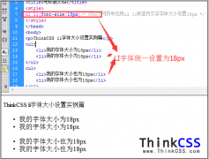 div css ul li字体大小样式设置