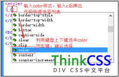 Dreamweaver(DW)快速输入CSS颜色代码值